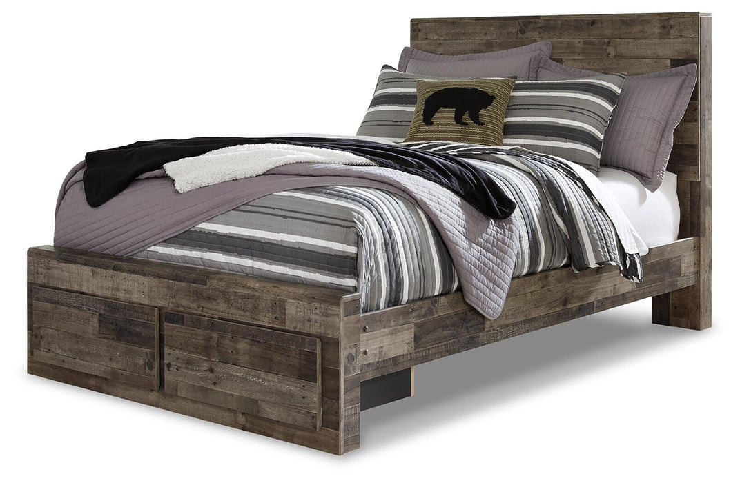 Derekson Multi Gray Derekson Full Panel Bed with 2 Storage Drawers