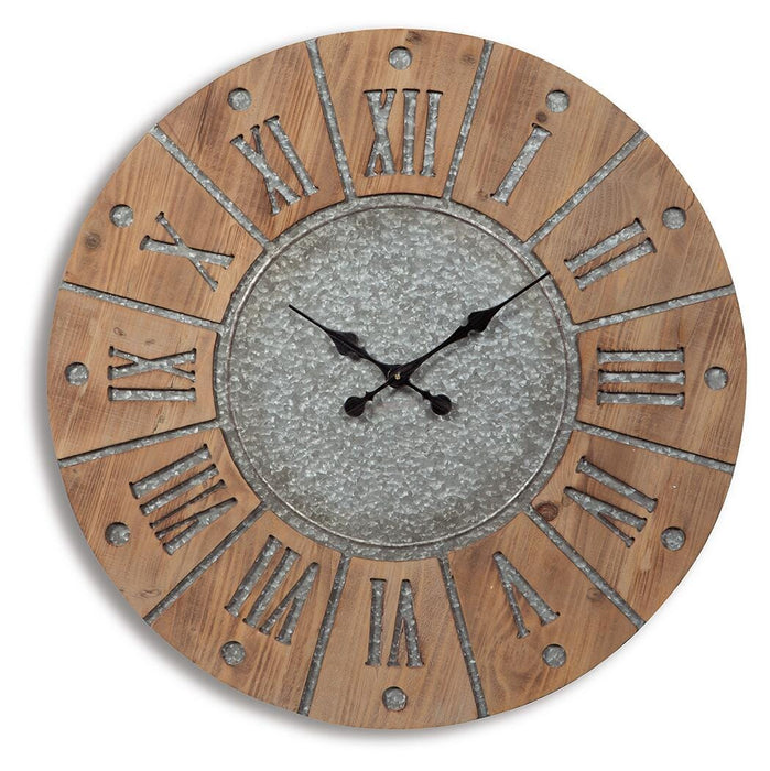 Payson Antique Gray/Natural Wall Clock