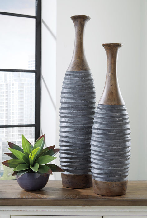 Blayze Antique Gray/Brown Vase Set (Priced Per Item, Must Order 2, 4, 6, or 8)