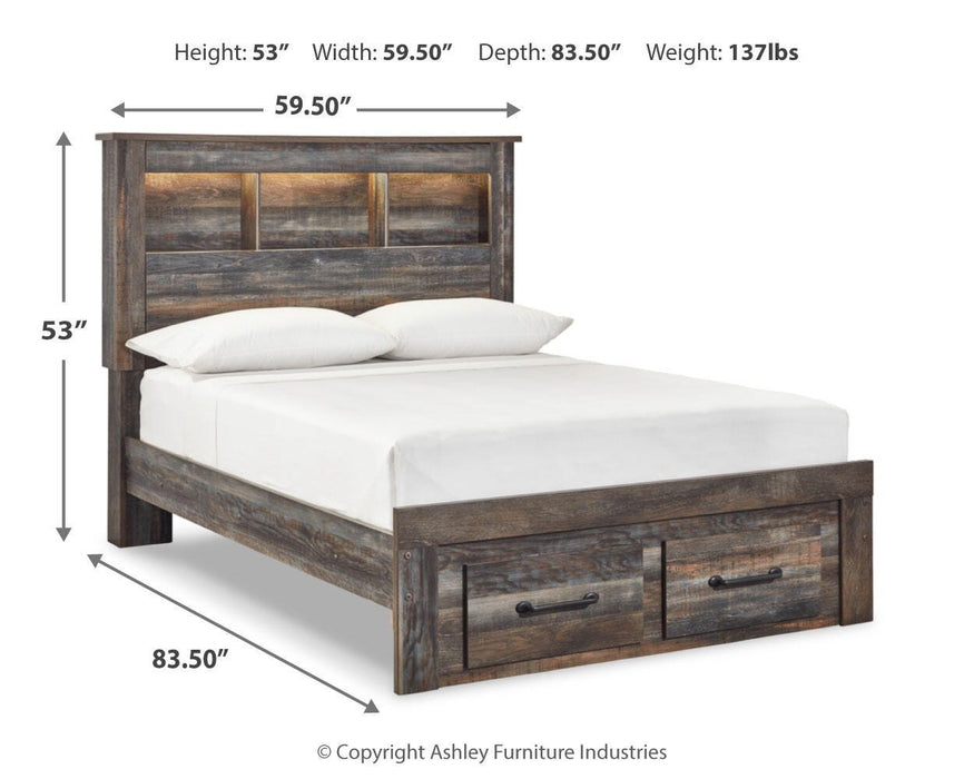 Drystan Multi Drystan Full Bookcase Bed with 2 Storage Drawers