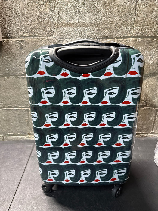 Bouffant & Broken Hearts Lady with Red Lips 6 Piece Set, 21" Hardside Luggage, Duffel, Backpack, and 3 Piece Packing Cubes, All Ages - new