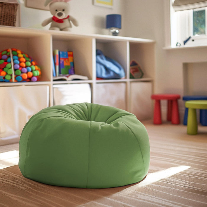 Flash Furniture Dillon Small Bean Bag Chair for Kids and Teens, Foam-Filled Beanbag Chair with Machine Washable Cover, Green - new