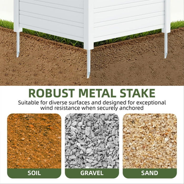 Uforic 50" x 50" Air Conditioner Privacy Screen, Outdoor Trash Can Enclosure with Metal Stakes, Pool Enclosure,2 Panels, White - open_box