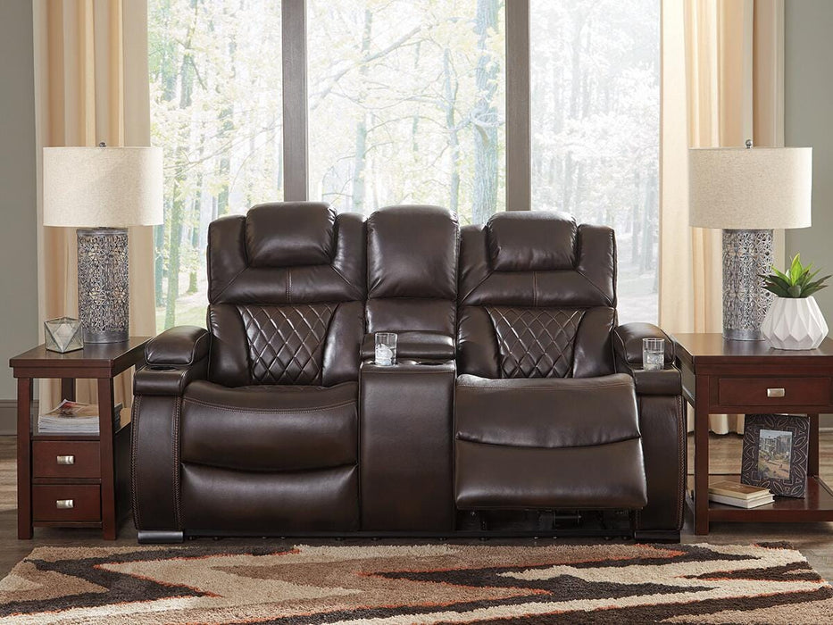 Warnerton Chocolate PWR REC Loveseat/CON/ADJ HDRST