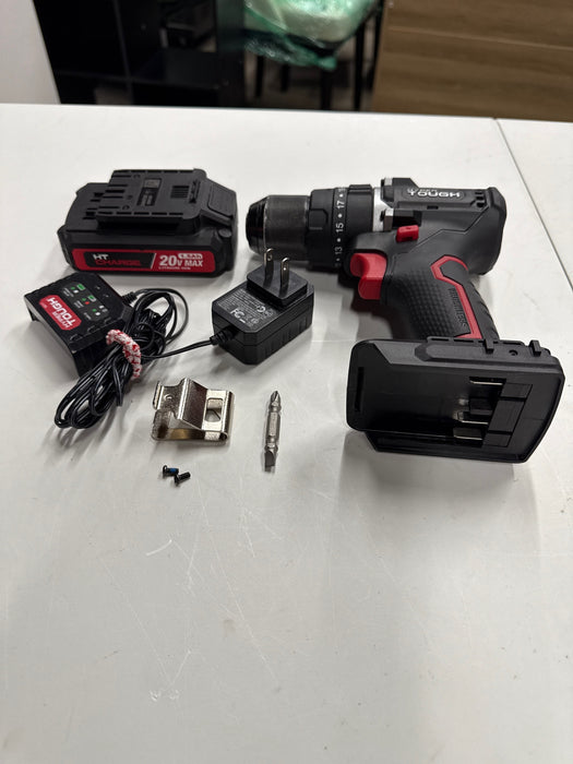 Hyper Tough 20V Max Brushless 2-Speed Cordless Hammer Drill with 1.5Ah Lithium-Ion Battery and Charger - open_box