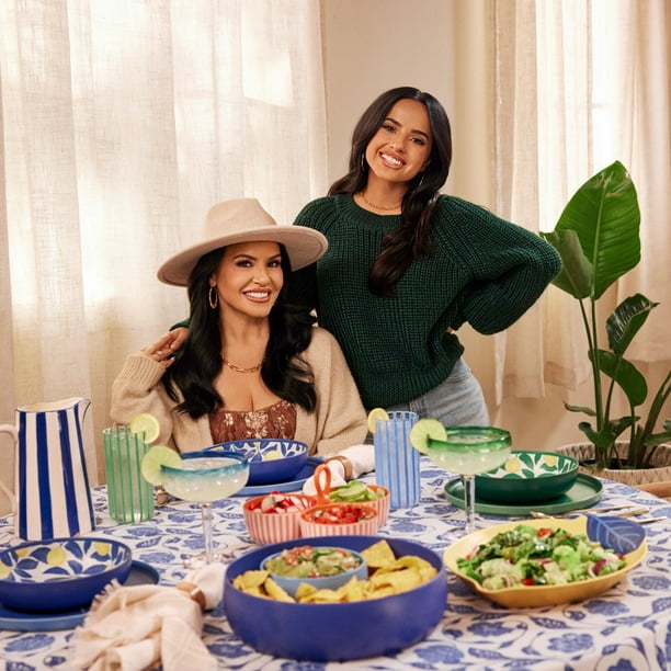 Mainstays by Becky G. & Alejandra Tapestry Knit Throw, Blue Stripe, 50" x 60" - open_box