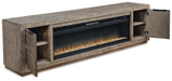 Krystanza Weathered Gray Krystanza TV Stand with Electric Fireplace
