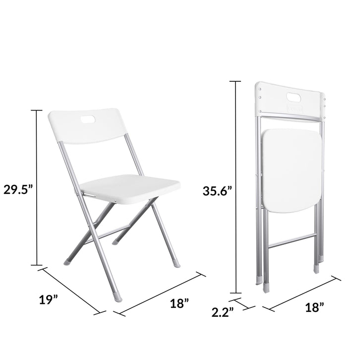 Mainstays Resin Seat & Back Folding Chair, White, 4-Pack - open_box