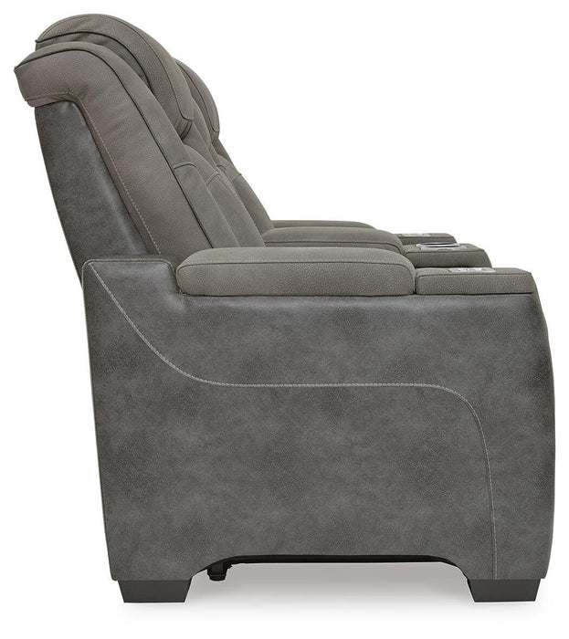 Next-Gen Durapella Slate Next-Gen Durapella Power Reclining Loveseat with Console