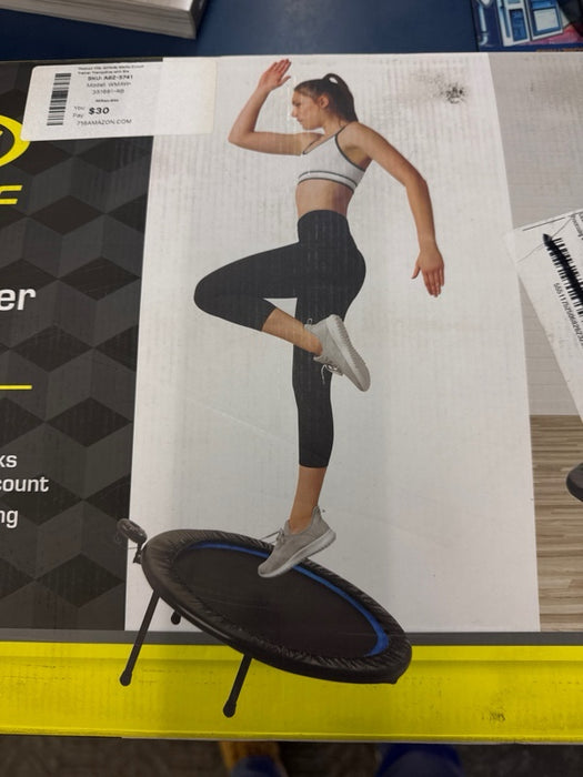 Athletic Works Circuit Trainer Trampoline with Steel Frame, Monitor and Adjustable Incline, 36"Dx12"H, 14 lbs., Black - new