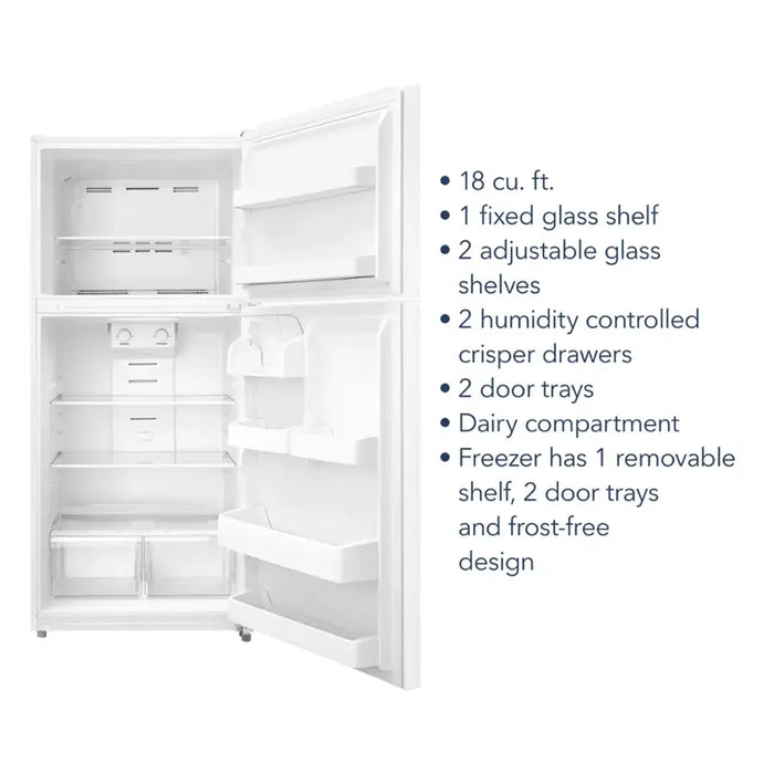 Insignia™ - 18 Cu. Ft. Top-Freezer Refrigerator with Handles - White - open_box