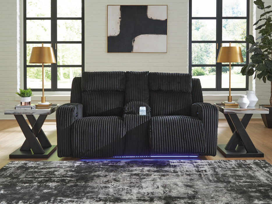 TwinBrooke Black PWR REC Loveseat/CON/ADJ HDRST