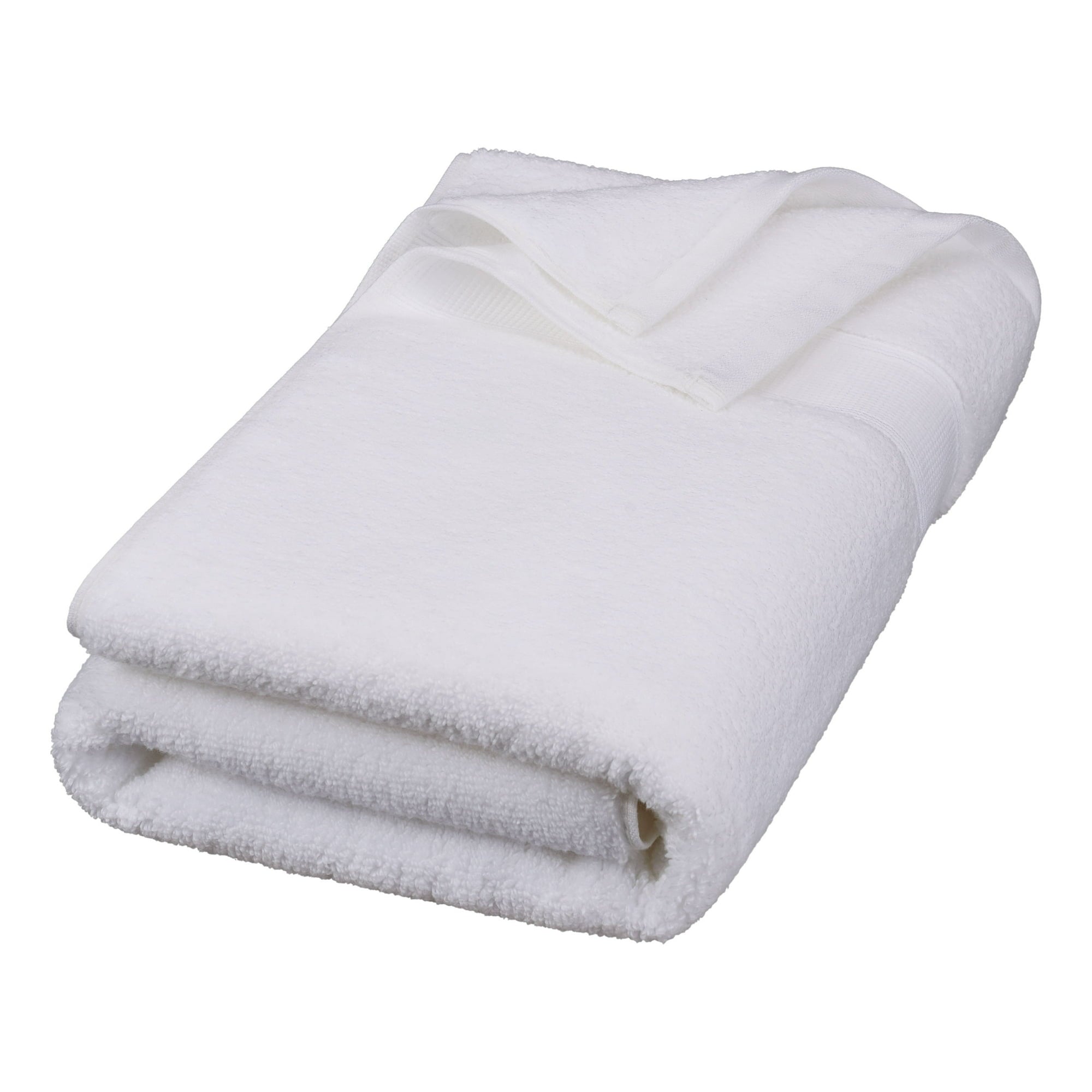 Hotel Style 58”L x 30”W Egyptian Cotton Bath Towels, Arctic White, 2 Pack - new