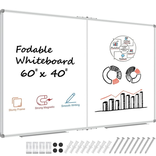 JILoffice Foldable Whiteboard 60" x 40" Large Dry Erase Board School Supplies for Student - new