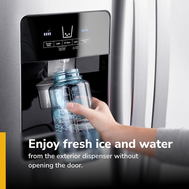 Whirlpool 21.4-cu ft Side-by-Side Refrigerator with Ice Maker, Water and Ice Dispenser (Fingerprint Resistant Stainless Steel) - display_model