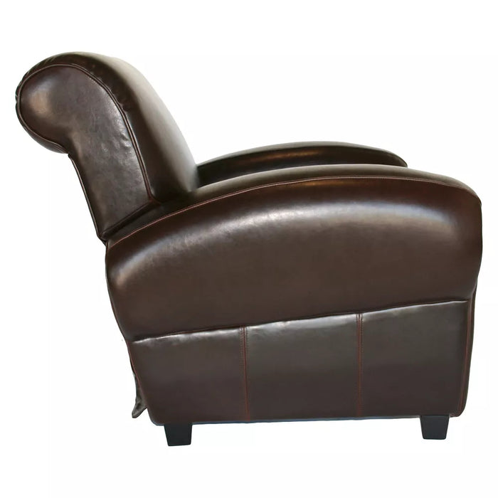 Agustus Leather Storage Ottoman Brown - Baxton Studio: Square Faux Leather, Wood Frame, 17" Height - new