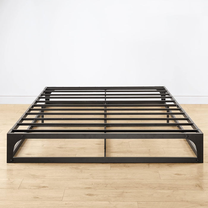 Mellow 9" Metal Platform Bed Frame with Heavy Duty Steel Slat Mattress Foundation (No Box Spring Needed), Queen, Black - new