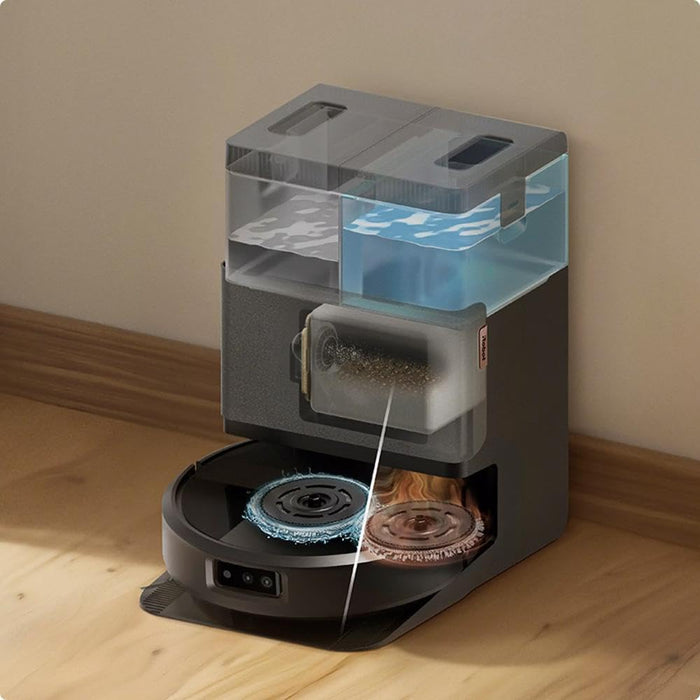 iRobot Roomba Plus 505 Combo Robot Vacuum & Mop with AutoWash Dock - Extending Spinning Mop Pads, Self-Empties, Pad Wash & Heated Drying, Self-cleaning, Recognizes & Avoids Obstacles, LiDAR Navigation | Extending pads, LiDAR navigation, pad washing and he
