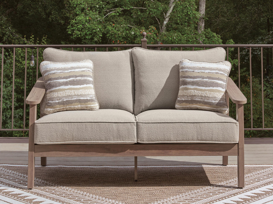 Francis Beach Natural/Gray Loveseat w/Cushion