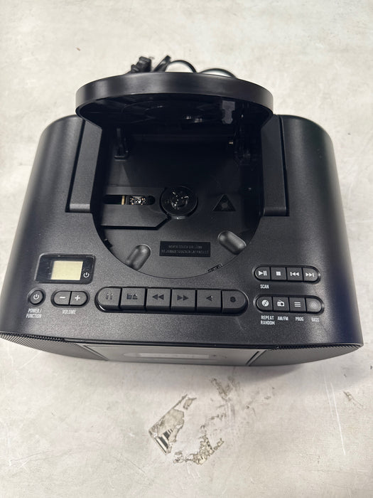 onn. Portable CD/Cassette Boombox with Bluetooth Wireless Technology, Black - new