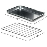 OVENTE 8L Toaster Oven750W mini oven with adjustable temp, 60-min timer & easy-clean baking pan. Per - open_box