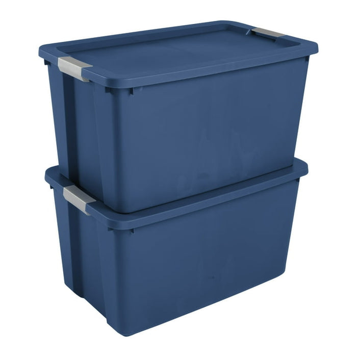 Sterilite Extra Large Storage Bin, 34 Gallon Plastic Storage Container with Latch Lid, Blue - new