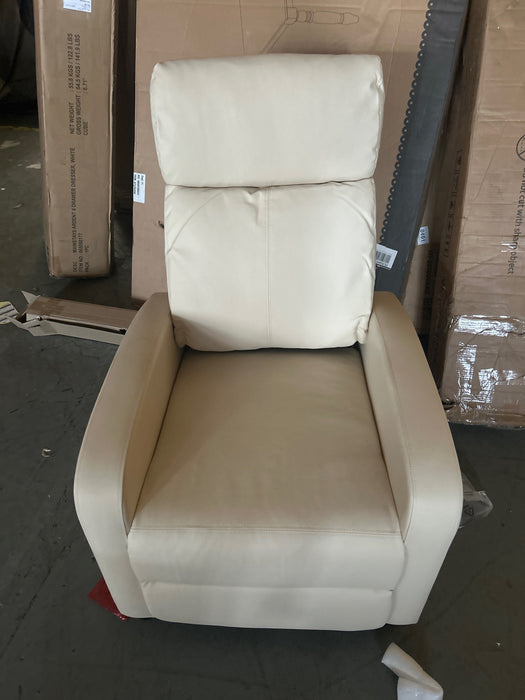 Yaheetech Adjustable PU Leather Recliner Chair with Pocket Spring, Beige - new