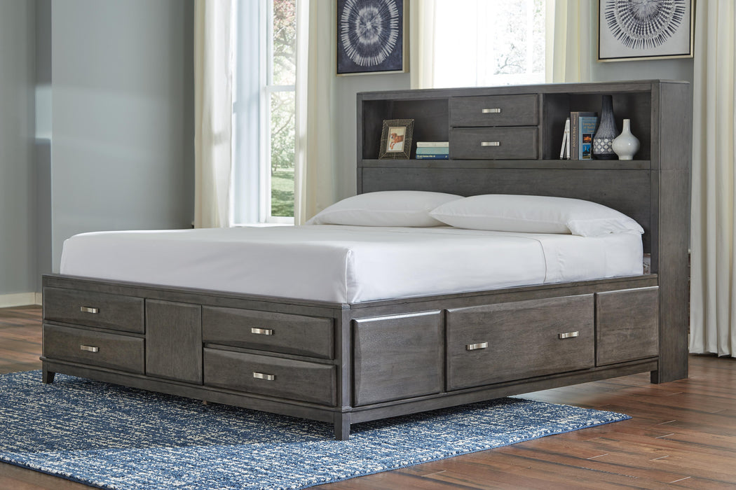 Caitbrook Gray Caitbrook King Storage Bed with 8 Drawers
