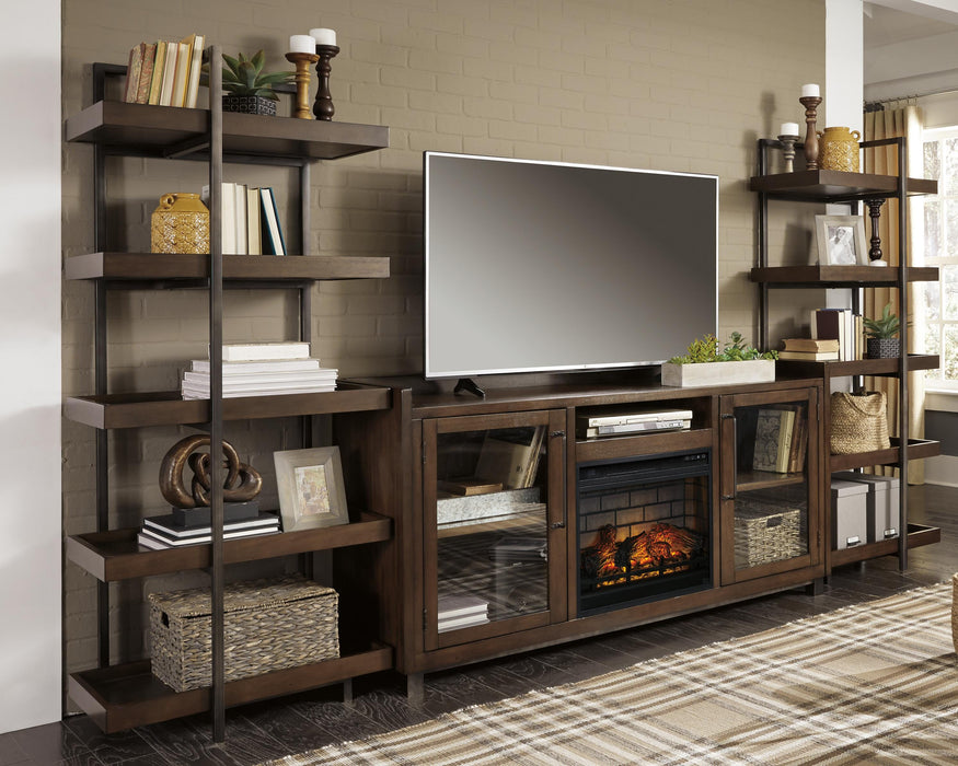 Starmore Brown/Gunmetal Starmore 3-Piece Wall Unit with Electric Fireplace