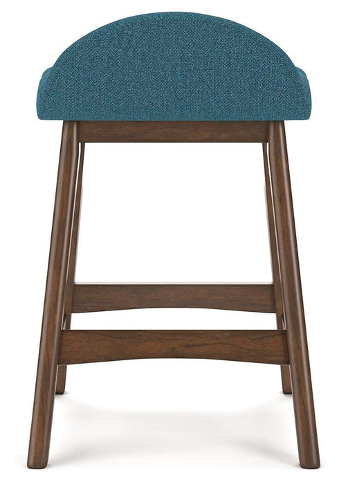 Lyncott Blue/Brown Lyncott Counter Height Bar Stool