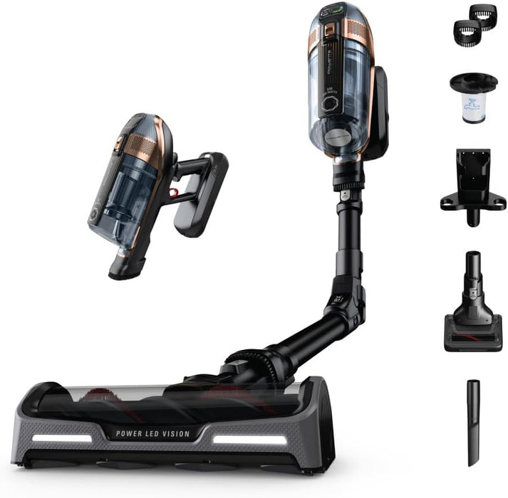 Rowenta, Cordless Vacuum Cleaner, X-Force Flex 15.60 Vacuum, 30.4 Oz XL Dust Container, Flex technology, Automatic Floor Detection, 80Min Run Time, 3Hr Charging Time, For Pet, 230 Air Watts,
