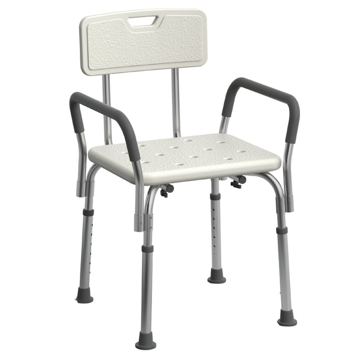 Medline Shower Chair Seat with Padded Armrests and Back Heavy Colors Vary White or gray - new