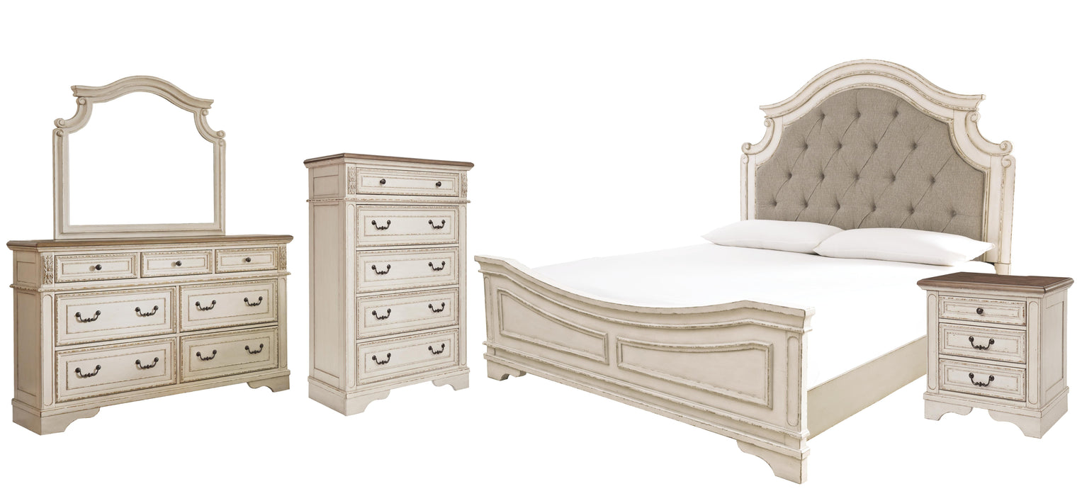 Realyn Chipped White Panel Bedroom Collection