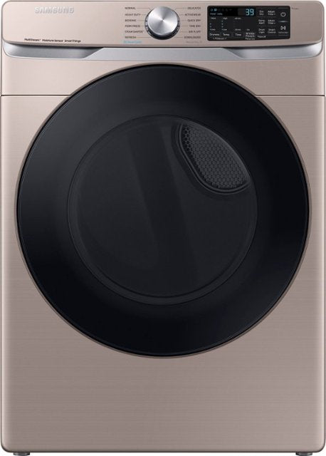 Samsung - 7.5 Cu. Ft. Stackable Smart Electric Dryer with Steam Sanitize+ - Champagne - display_model