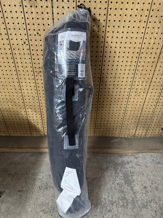 Mainstays Micro Suede Fabric Butterfly Folding Chair, Black - new