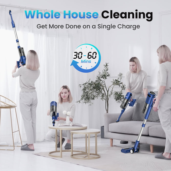 INSE Lightweight Cordless Vacuum with 30Kpa Powerful Suction & 60 Mins Runtime, Stick Vacuum for Carpet, Tile, Pet Hair, Hardwood Floors - new