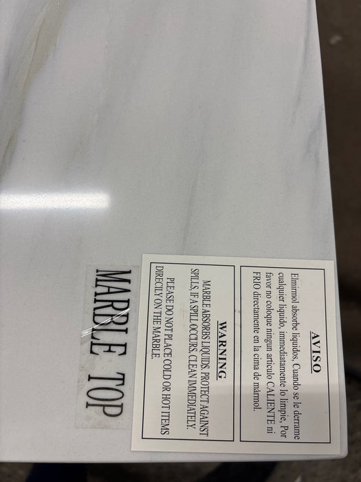 Acme Yelena Counter Height Table in Marble & Weathered Espresso - new