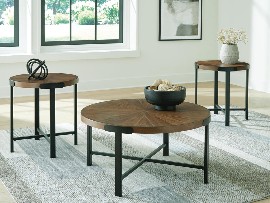 Crosstrail Brown Occasional Table Set (3/CN)