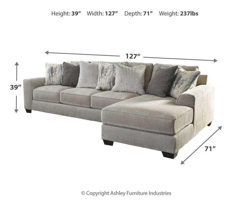 Ardsley Pewter Ardsley 2-Piece Sectional with Chaise