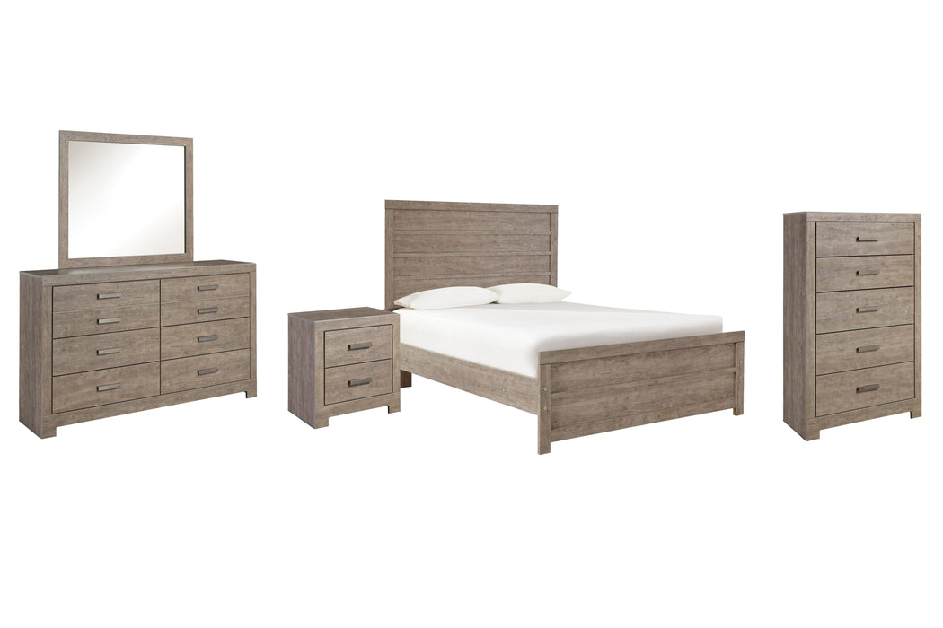 Culverbach Gray Culverbach Full Panel Bed, Dresser, Mirror, Chest and Nightstand