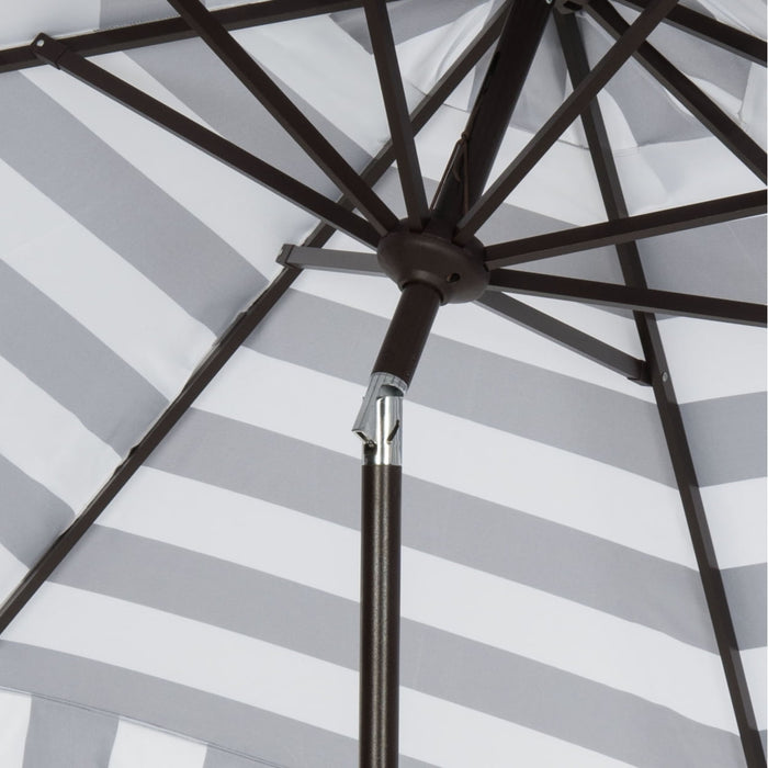 Safavieh Elsa 11' Market Crank Round Patio Umbrella, Black/White - open_box