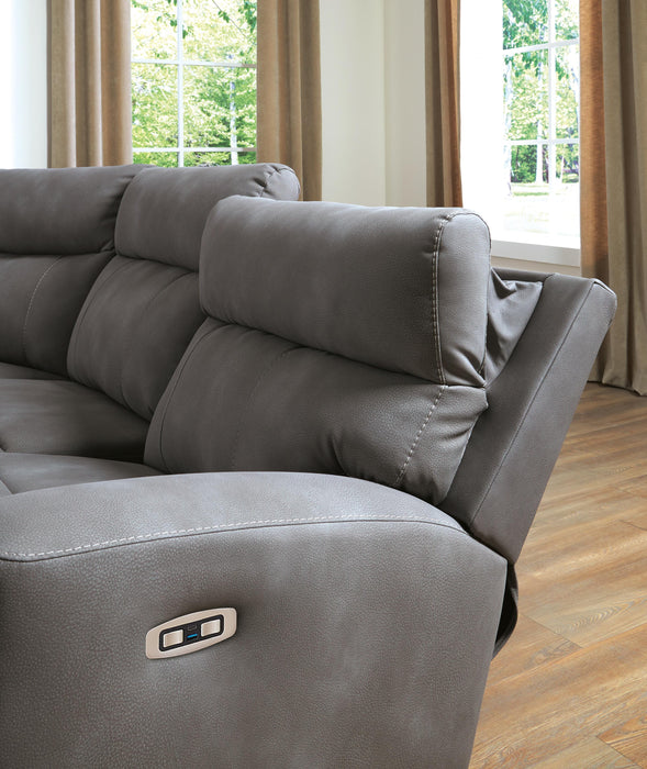 Next-Gen Durapella Slate Next-Gen Durapella 2-Piece Power Reclining Sectional Loveseat