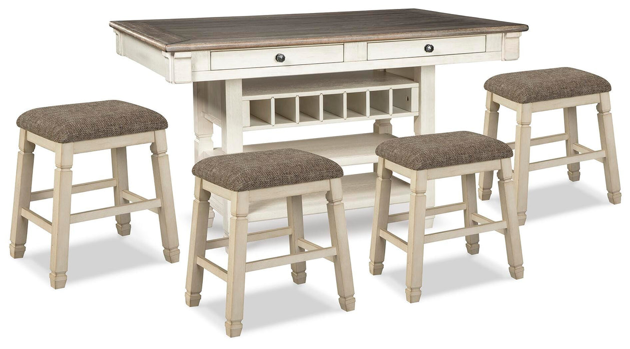 Bolanburg Two-tone Bolanburg Counter Height Dining Table and 4 Barstools