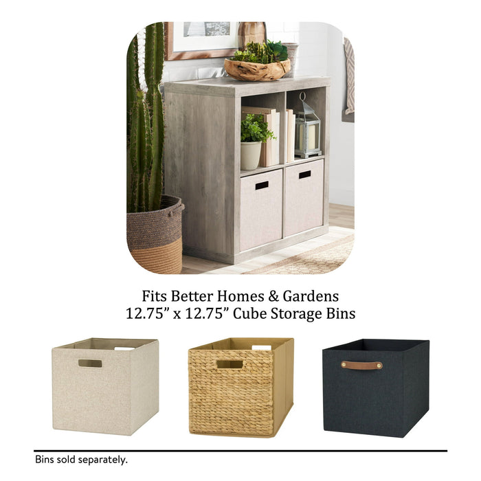 Better Homes & Gardens 4-Cube Storage Organizer, Rustic Gray - new
