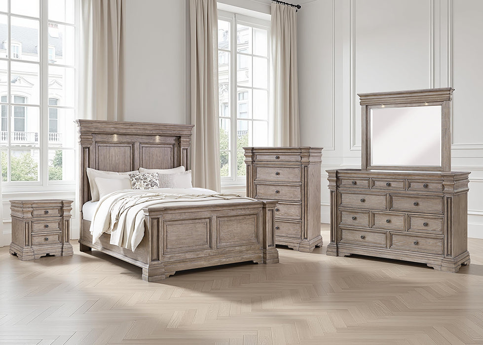 Blairhurst Light Grayish Brown Blairhurst Queen Panel Bed, Dresser, Mirror, Chest and Nightstand