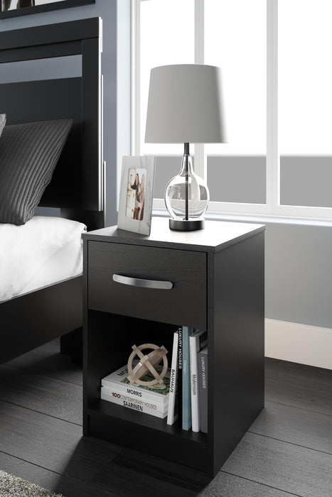 Finch Black One Drawer Night Stand