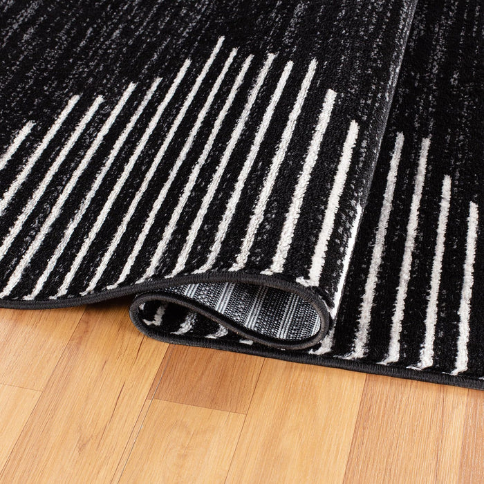 Rugshop Bohemian Stripe Stain Resistant High Traffic Living Room Kitchen Bedroom Dining Home Office Area Rug 2' x 3' Black - new