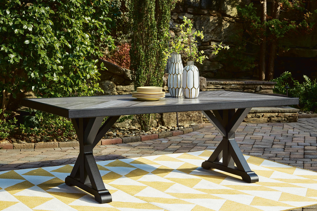 Beachcroft Black/Light Gray RECT Dining Table w/UMB OPT