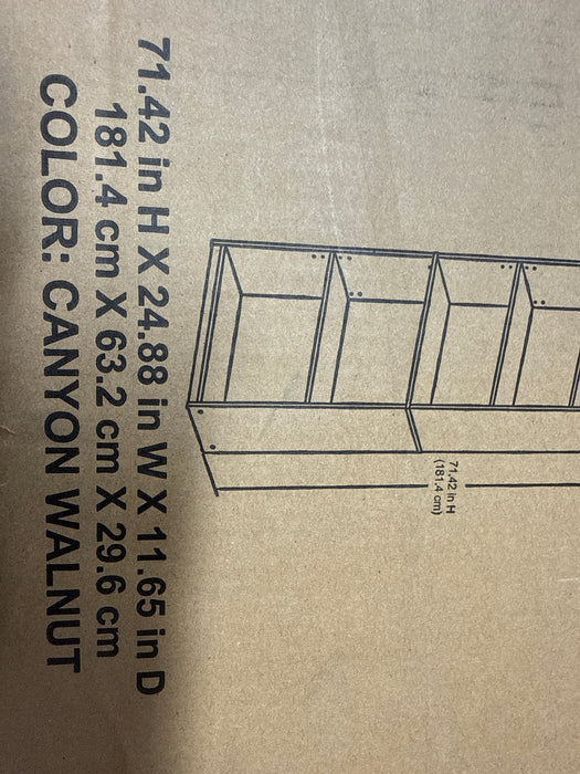 Mainstays 5-Shelf Bookcase with Adjustable Shelves, Canyon Walnut - new