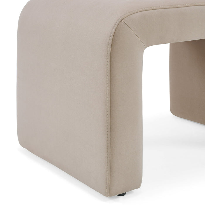 Better Homes & Gardens Juliet Velvet Waterfall Ottoman, Beige - new